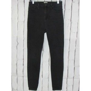 J. Crew Women Jeans Size 30T Black Curvy Toothpick Stretch High Rise Denim